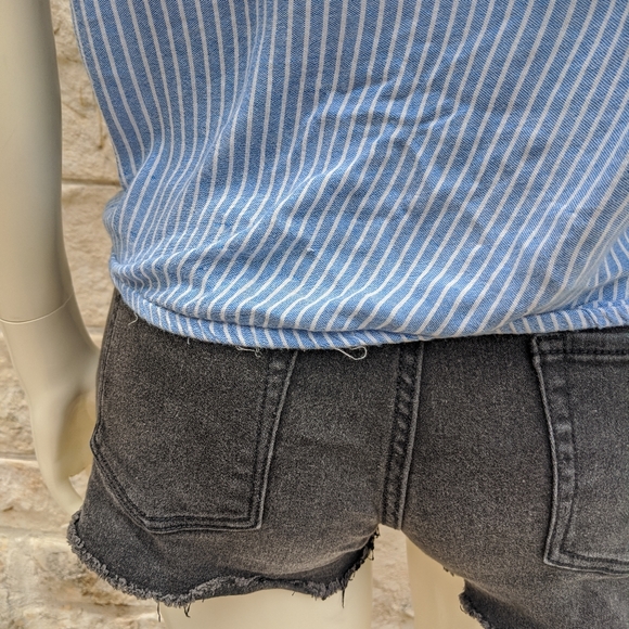 Kendall and Kylie Blue Striped Tie Blouse - Picture 5 of 12